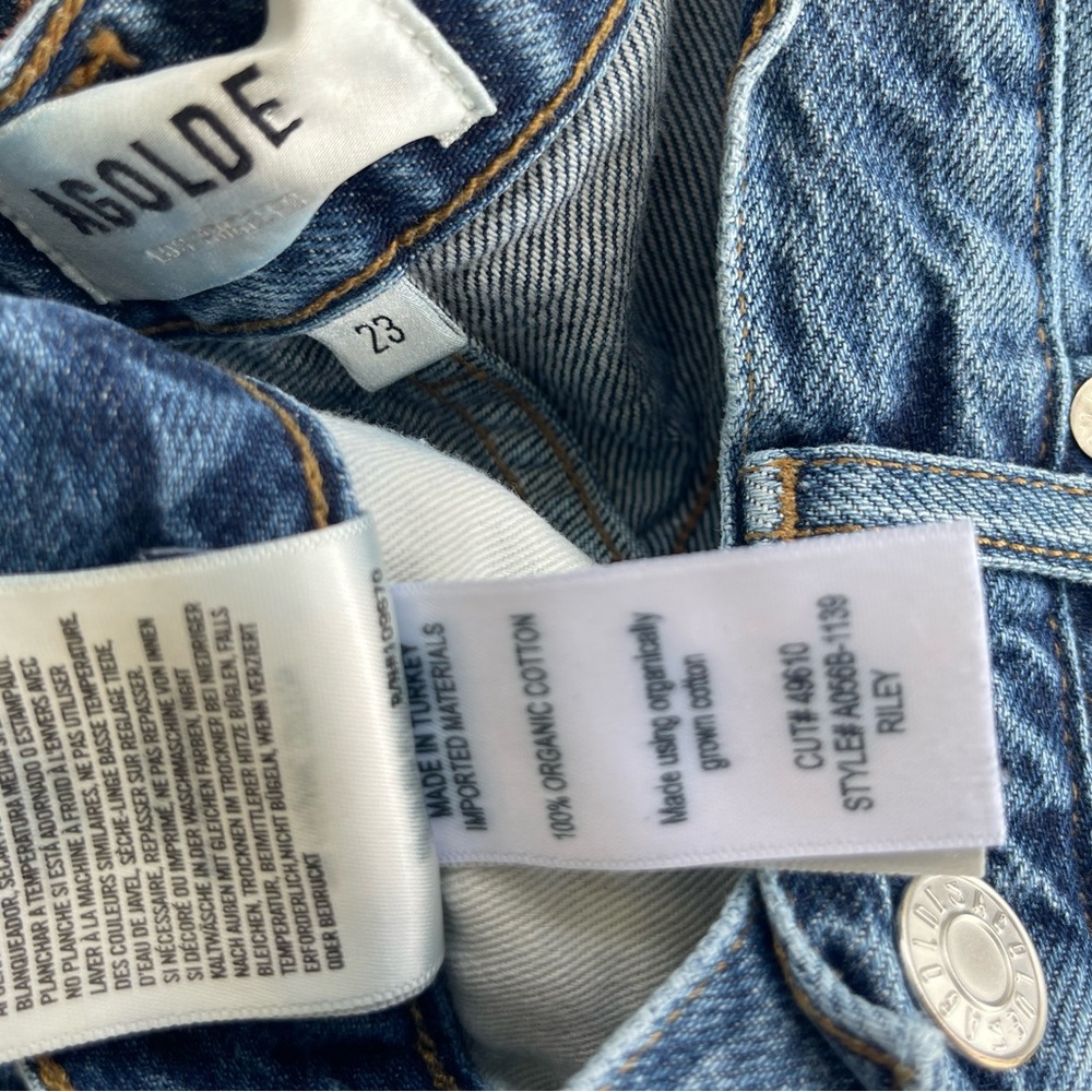 Agolde Riley Straight Crop Buttonfly Jeans Size 23 - Picture 7 of 8